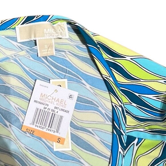 Michael Kors Long Sleeve Border Dress, Limeade, Size S, NWT - Picture 9 of 10